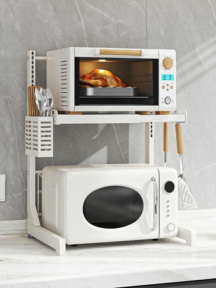 廚房多功能置物架微波爐專用支架電飯煲收納架臺面烤箱架多層伸縮