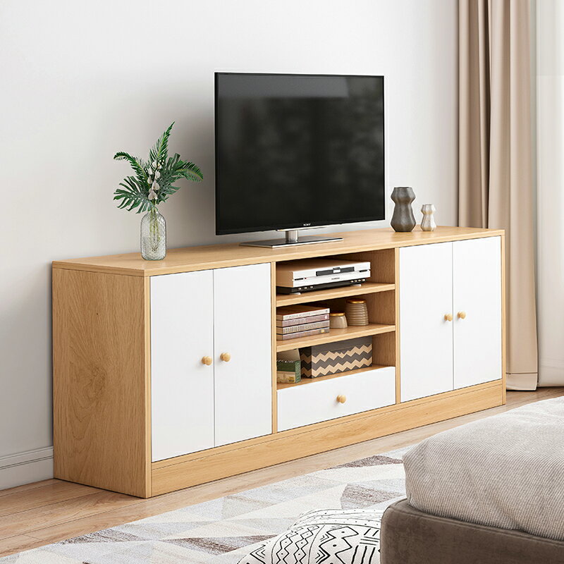 電視柜現代簡約高款客廳小戶型主臥室實木腿電視機柜組合墻柜簡易