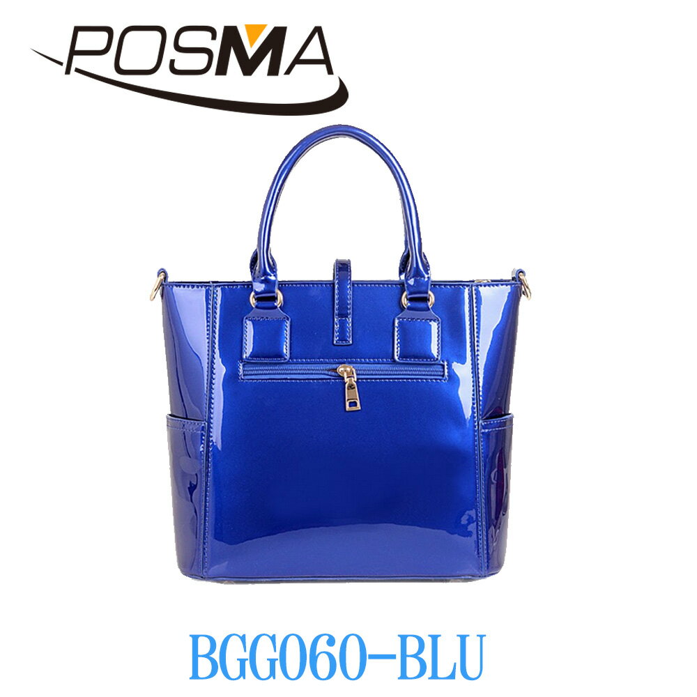 POSMA 時尚簡約風素色手提包 BGG060-BLU