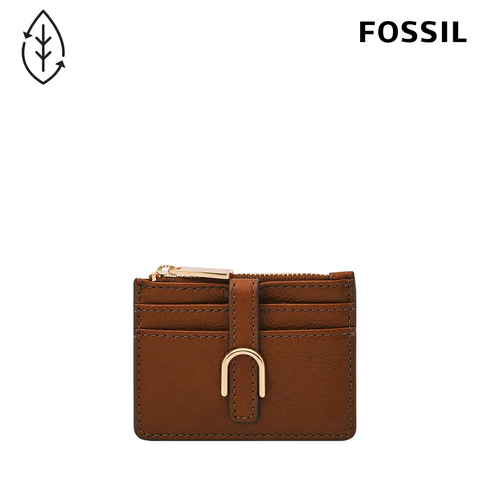 送禮首選★FOSSIL Vada 真皮拉鍊卡夾-咖啡色 SL8278200【美國時尚品牌】 附防塵袋+提袋【全館滿額折價★FOSSIL全系列包夾送美妝蛋】