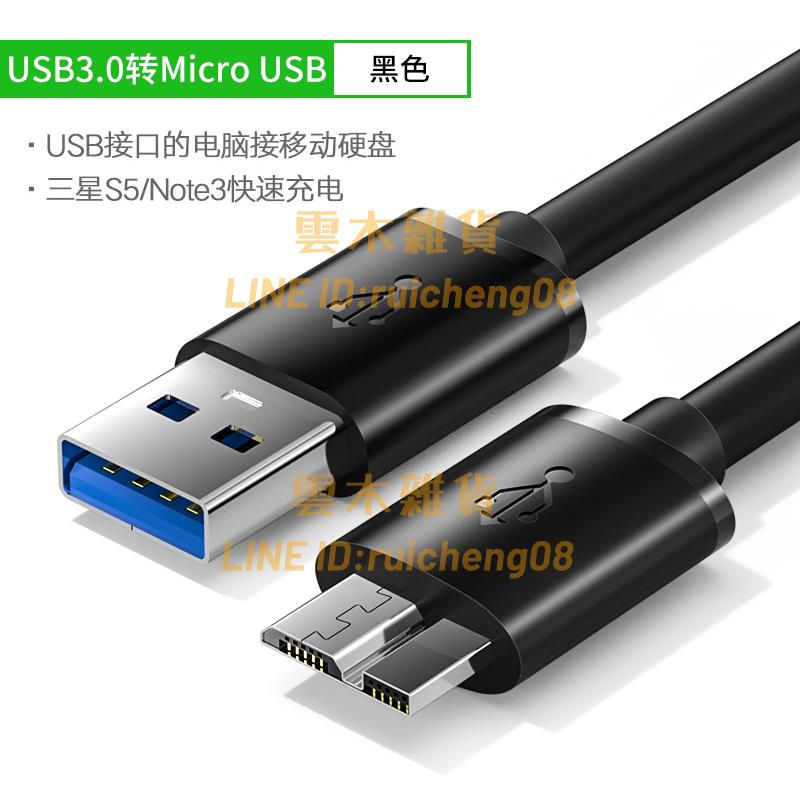 usb3.0移動硬碟數據線 連線筆記本電腦硬碟延長線 適用於note3/s5充電器線【雲木雜貨】