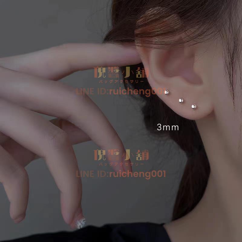 S925銀針耳釘女 養耳洞耳環 小眾設計耳飾 高級感耳骨釘[倪醬小鋪]