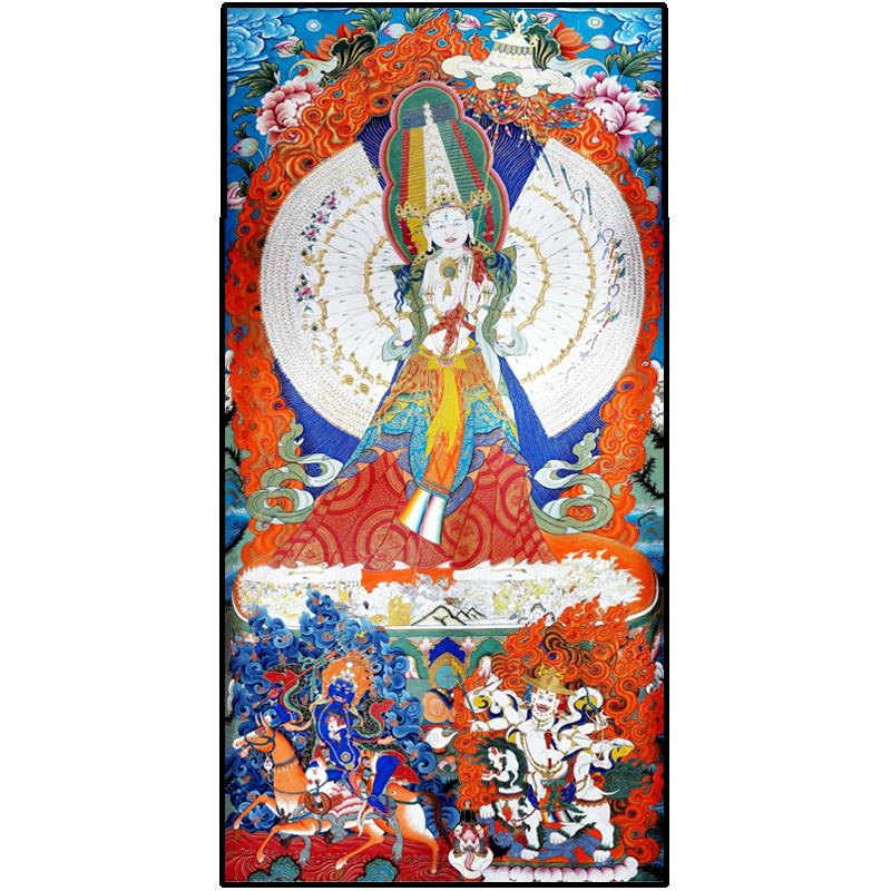 大白傘蓋佛母十字繡新款藏傳佛像杜甘姆唐卡大回遮佛母鉆石畫