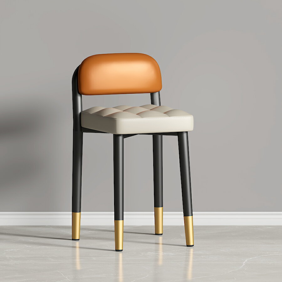 化妝椅 梳妝椅 化妝凳 現代簡約靠背餐椅梳妝化妝椅子家用餐桌椅輕奢高級可摞疊放小凳子『cyd20526』