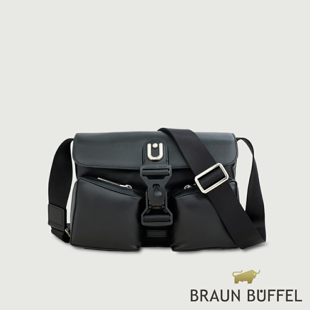 【BRAUN BUFFEL 德國小金牛】臺灣總代理 亞斯賓 斜揹包-黑色/BF544-60-BK