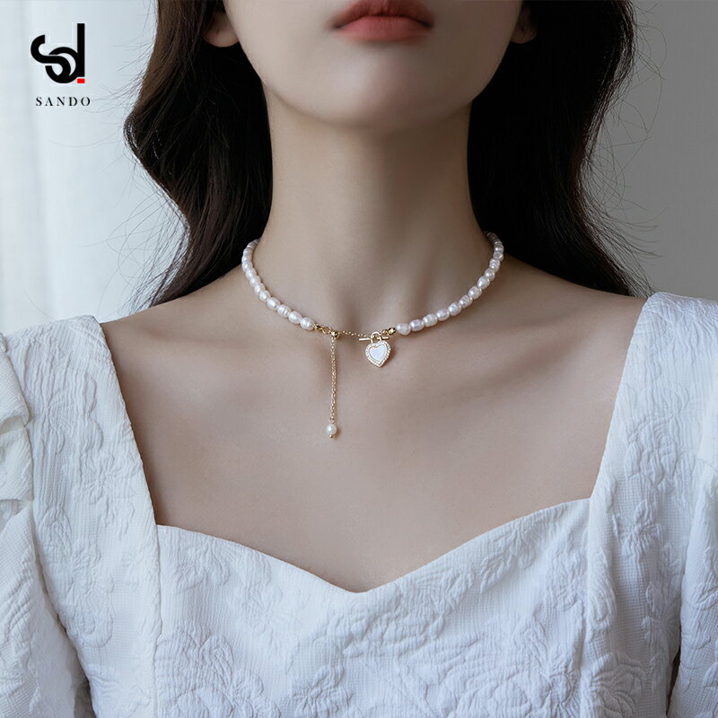巴洛克珍珠項鏈女夏鎖骨鏈2022年新款輕奢小眾高級設計感頸鏈飾品