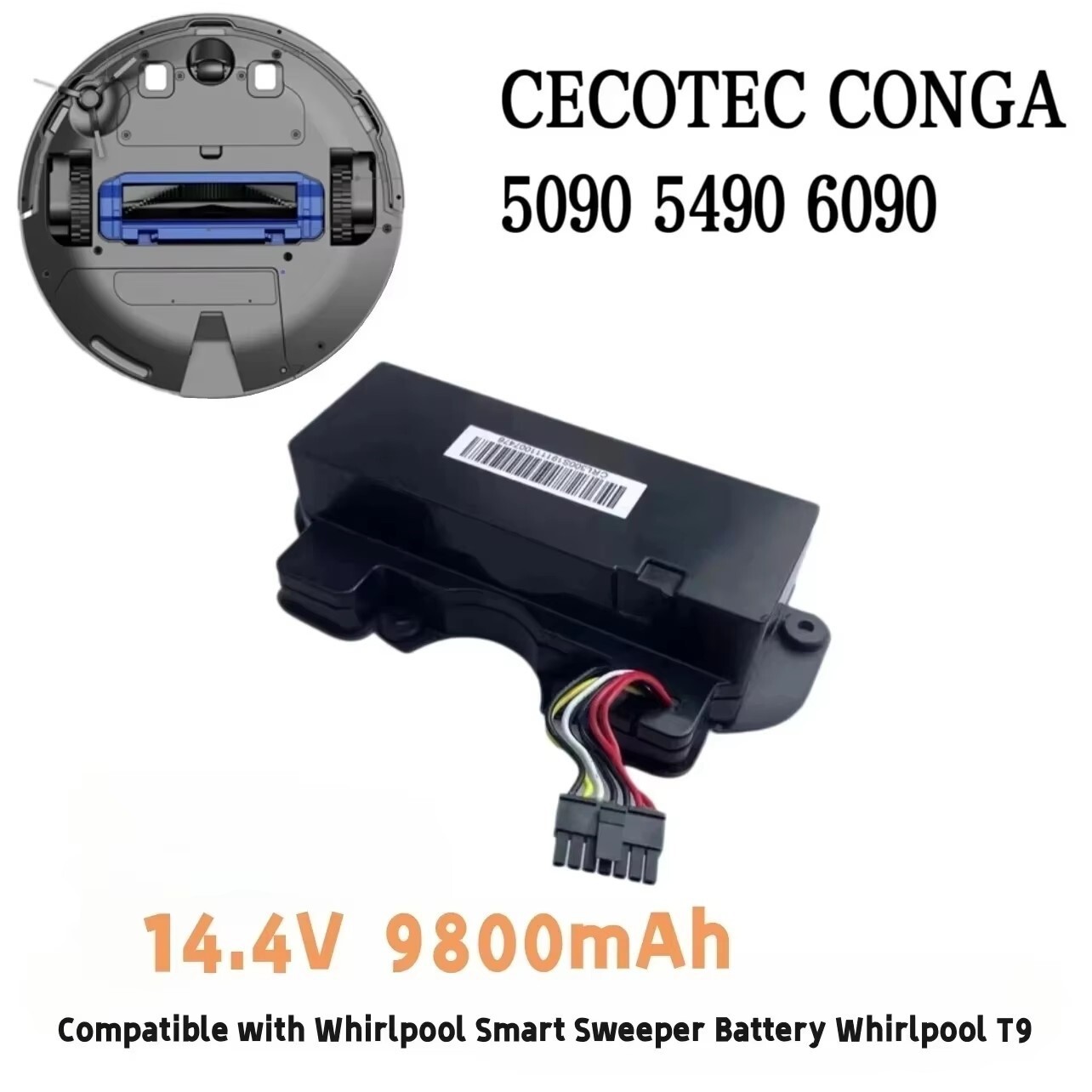 適用科沃斯CECOTEC CONGA 5090 6090 5490掃地機充電電池14.4V