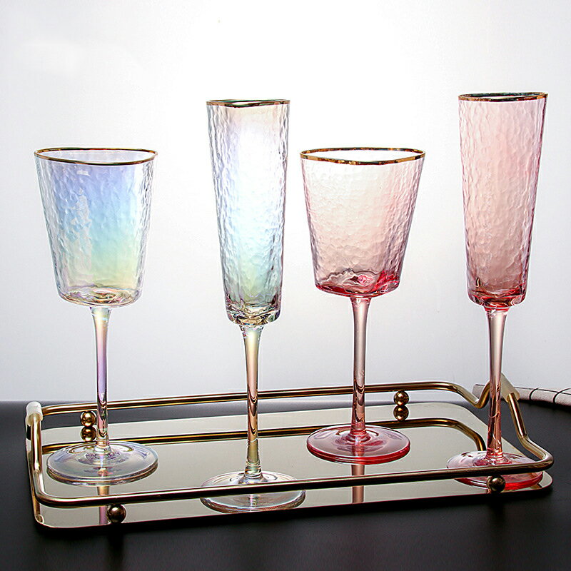 三角杯紅酒杯套裝家用醒酒器歐式玻璃水晶杯葡萄酒高腳杯創意酒具