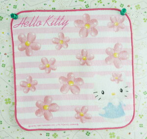 【震撼精品百貨】Hello Kitty 凱蒂貓 方巾-粉紅橫條-天使 震撼日式精品百貨