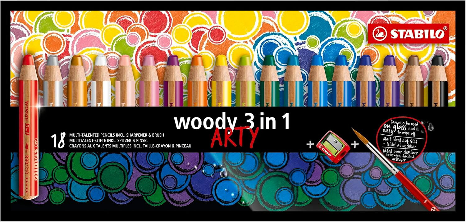 STABILO woody 3in1系列粉18色蠟筆*880/18