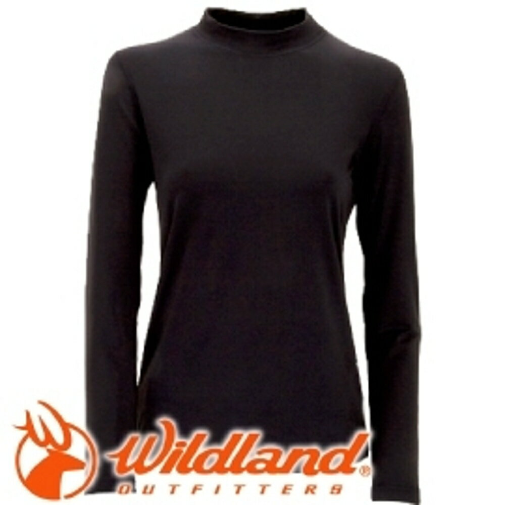 【Wildland 荒野 女款 遠紅外線彈性保暖衣 黑】W2651/保暖衣/高領內搭/內搭/內層衣