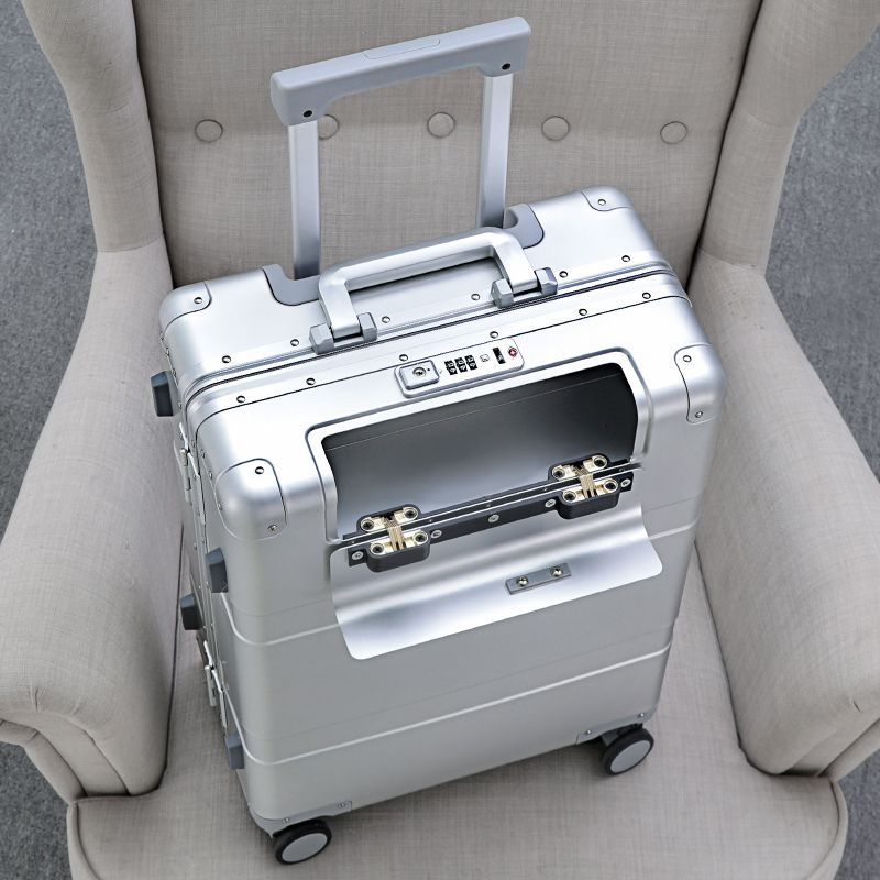 2023前開口全鋁鎂合金行李箱商務拉桿箱男女20 24寸旅行箱硬箱子
