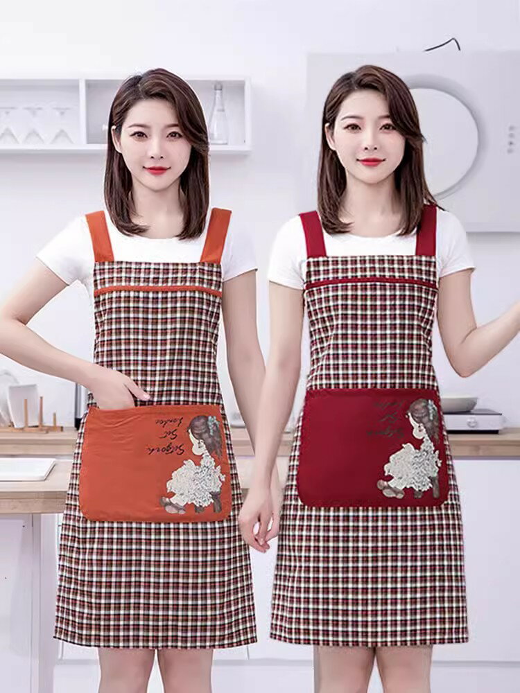 【免運】圍裙廚房家用2024新款純棉防水圍裙女燒飯專用高級感時尚好看圍裙
