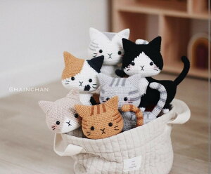 非成品DIY毛線鉤針編織小貓咪系列創意禮物材料包含圖解打發時間 居家小物