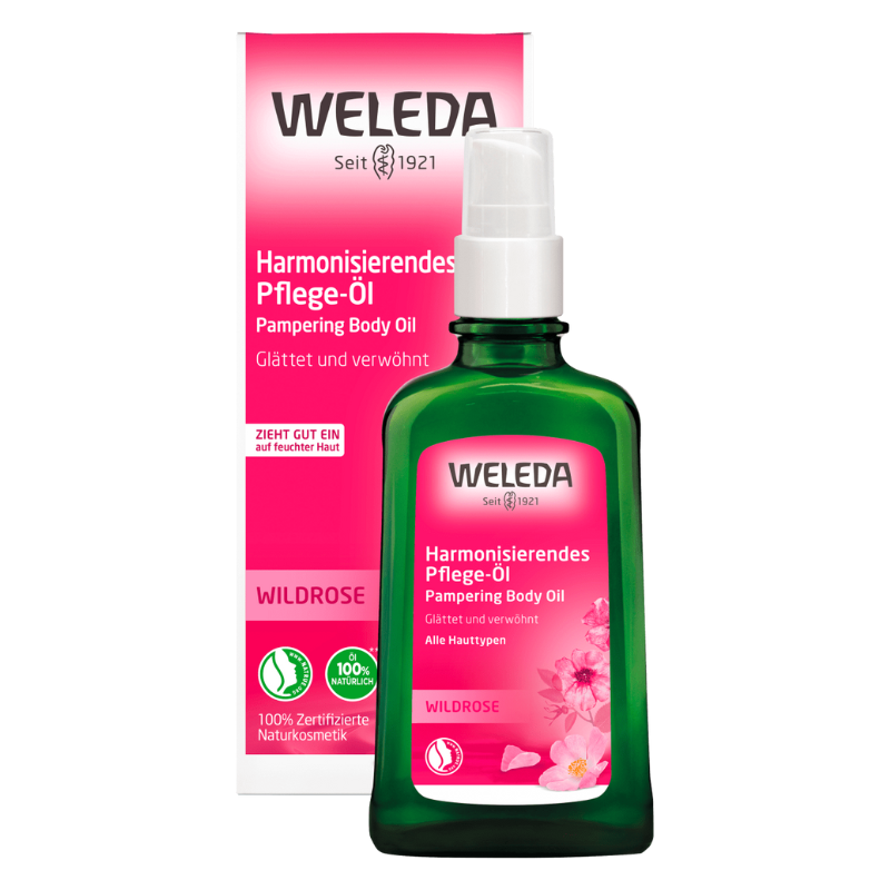 【即期良品】德國原廠版 WELEDA 薇蕾德 玫瑰果身體按摩油 100ml 玫瑰 身體油 按摩 保濕 滋潤 附發票現貨 ｜換季推薦⚡專櫃保養 初秋彩妝 品牌香氛 【心心哈德】