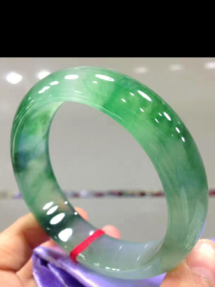 緬甸冰種翡翠手鐲真玉鐲子女年輕款糯冰種淺綠滿綠翡翠處理油青【北歐居家生活】