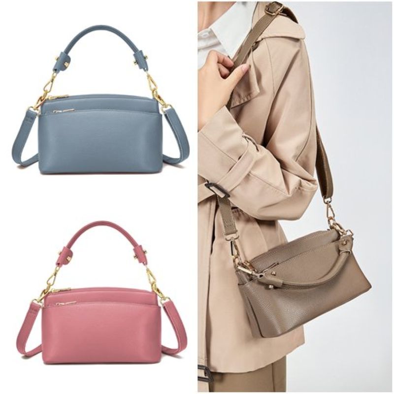 【米蘭精品】現貨+預購 真牛皮側背包手提包真皮革斜背包單肩包托特包隨身包-小眾設計感女包包11色74mk84