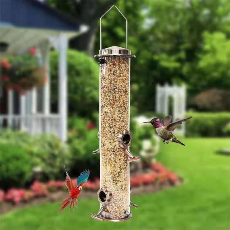 餵鳥器 戶外喂鳥器花園野外半自動懸掛喂食器庭院鳥用防撒食盒防水投食器