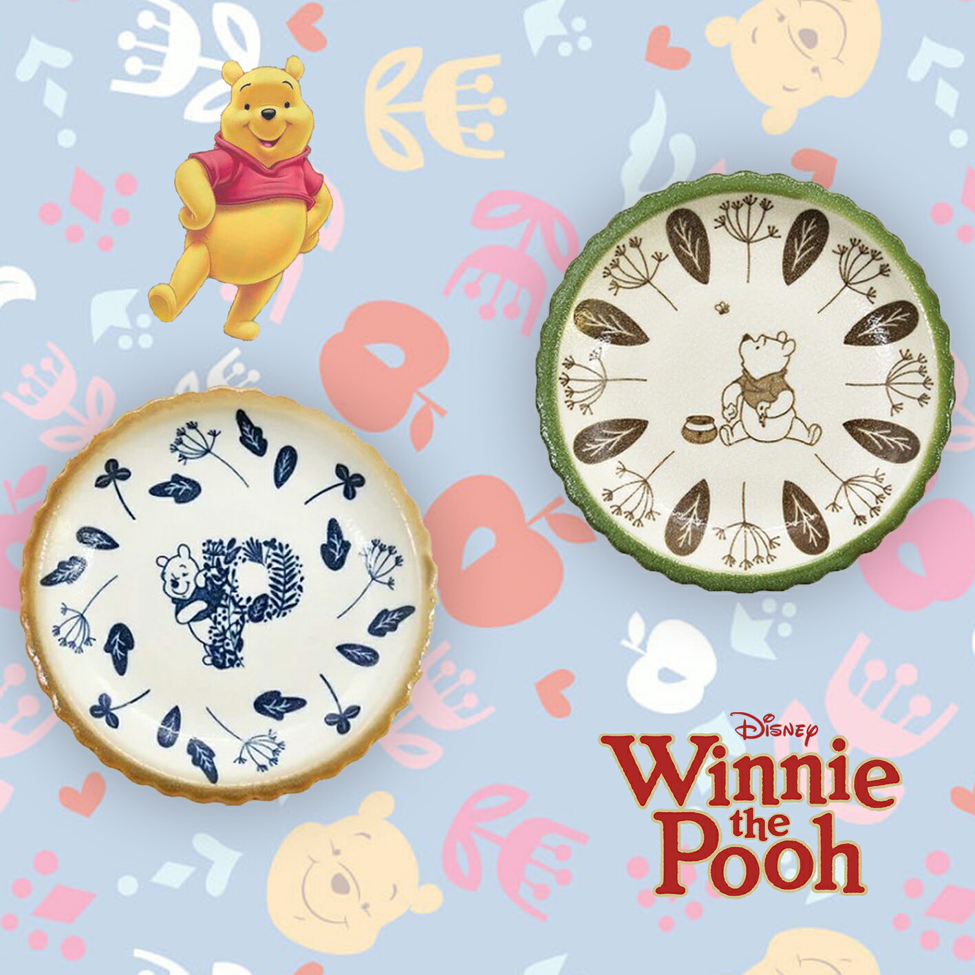 陶瓷圓盤-小熊維尼 WINNIE THE POOH 迪士尼 DISNEY 日本進口正版授權