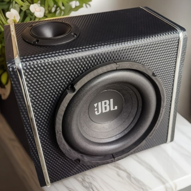 8寸梯形低音炮12V24V220V車載低音炮藍芽收音機麥克風低音炮插卡