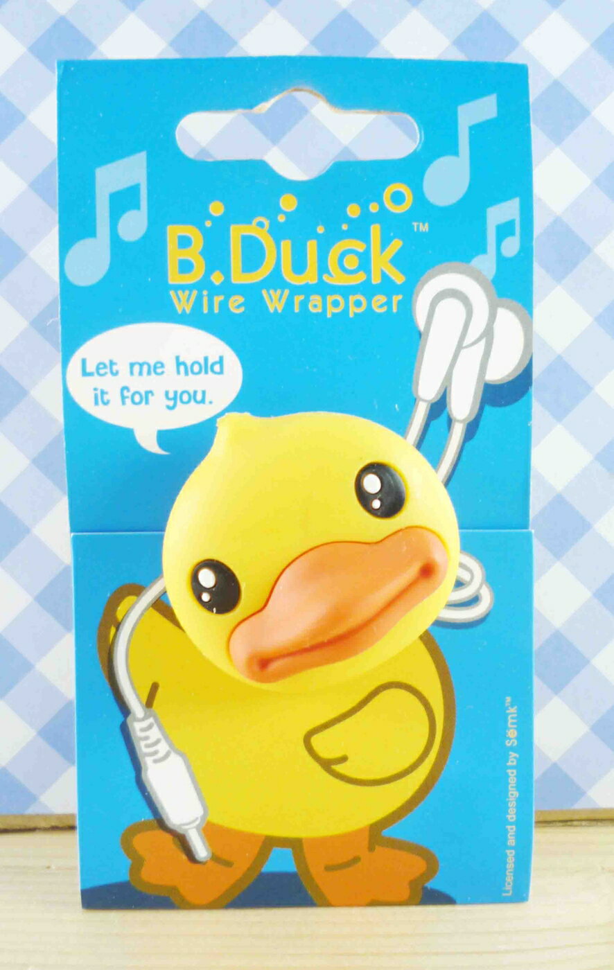 【震撼精品百貨】B.Duck 黃色小鴨 耳機捲線器-大頭造型 震撼日式精品百貨