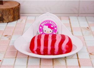 真愛日本 吸盤式肥皂盤盒 凱蒂貓 kitty 大臉桃愛心 瀝水肥皂盤 飾品盤 小盤子 香皂盤 8805830078821