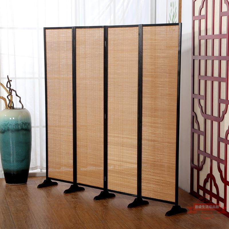 客廳隔斷屏風簡易折疊臥室遮擋移動家用簡約現代中式實木墻竹子屏