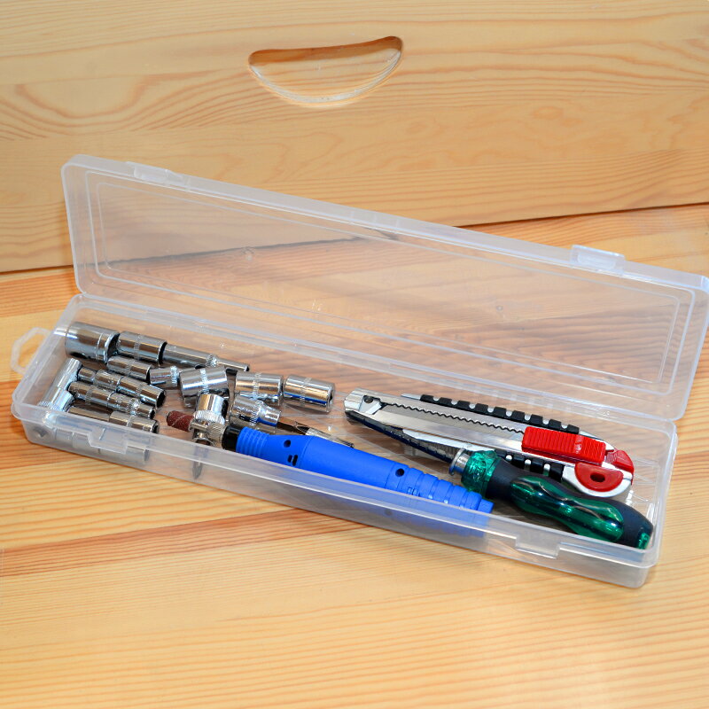 14寸長條透明零件盒 元件盒 加長工具盒 PP透明盒子 工具收納盒子