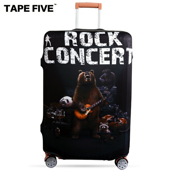 <br/><br/>  E&J【021001-30】Tape Five 搖滾音樂 高彈性行李箱套；適用27-29吋/防塵套/防刮/行李箱保護套<br/><br/>