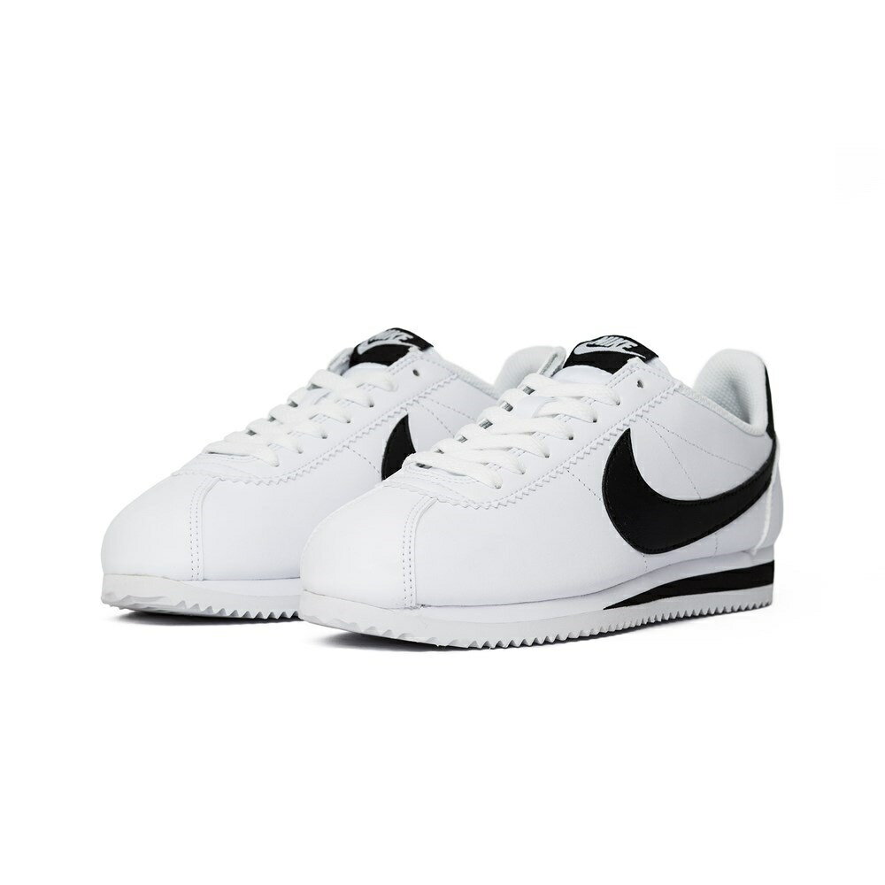 (限時特價85折)【NIKE】 CLASSIC CORTEZ LEATHER 黑白阿甘  男女