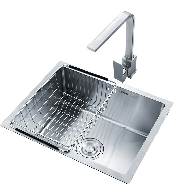 德國304不銹鋼加厚廚房手工水槽單槽洗菜盆大洗碗池臺上盆臺下盆 4