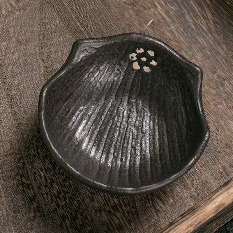 創意個性日式粗陶特色餐廳陶瓷餐具異形貝殼碗家用水果沙拉蘸料碟