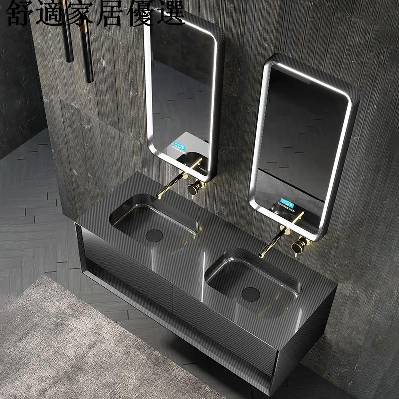 免運 破損包賠償 可開發票 MonBLari高奢新款碳纖維家用酒店浴室柜組合智能鏡子MC-V9970