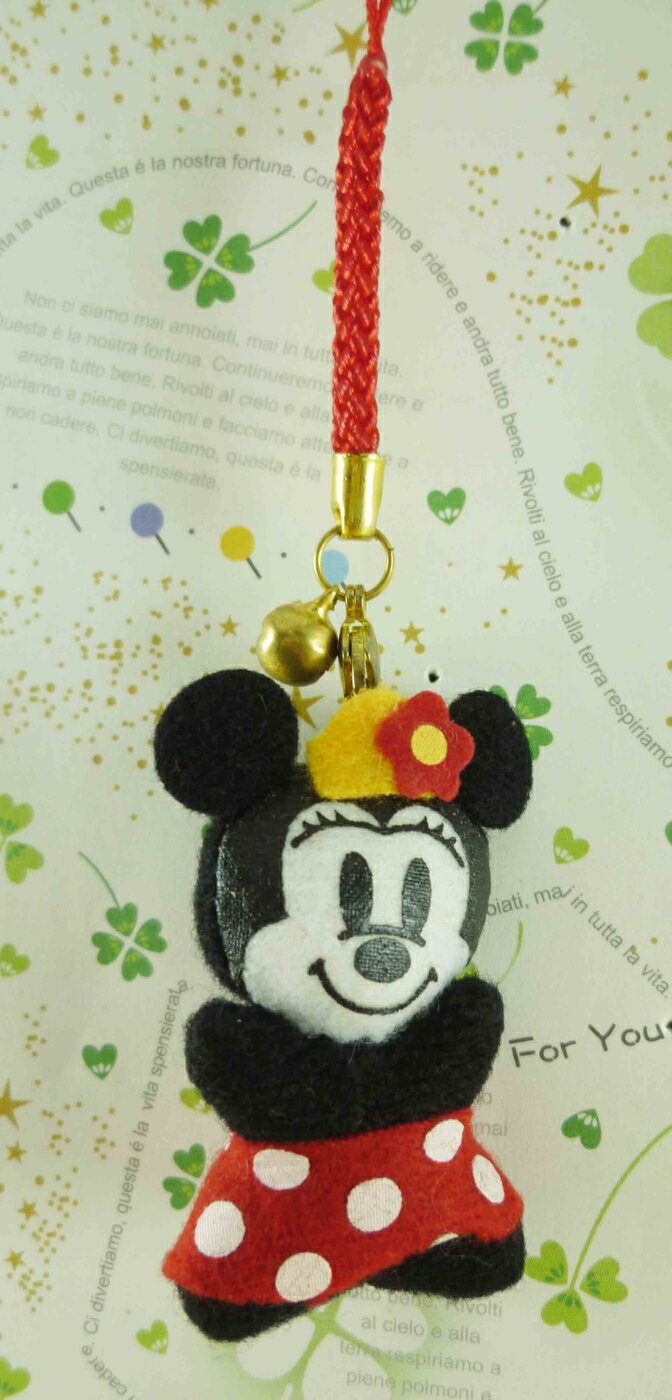 【震撼精品百貨】Micky Mouse 米奇/米妮 絨毛鈴鐺吊飾-米妮 震撼日式精品百貨