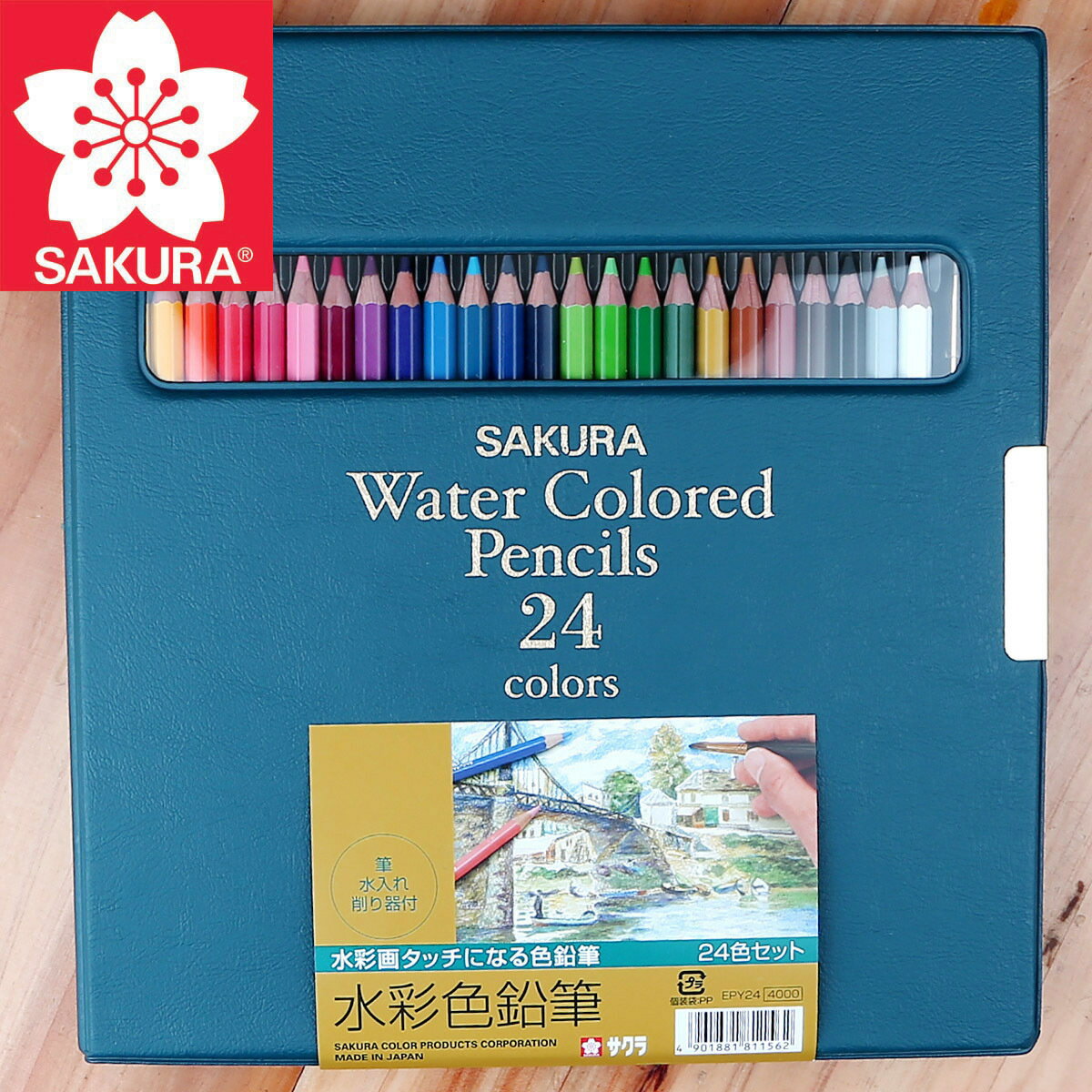 Sakura/櫻花24色水溶性彩色鉛筆水彩色鉛筆水溶彩鉛美術繪畫填色p