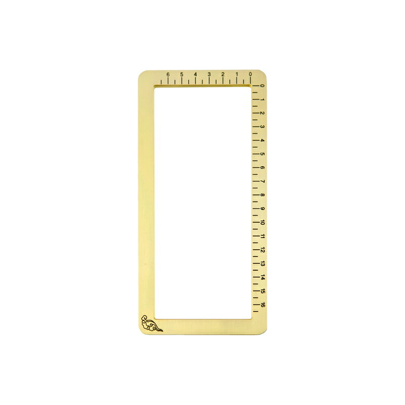 鎮尺書法打格無痕神器書法仿圈鎮紙刻度尺黃銅字框銅質創意書法練字銅框