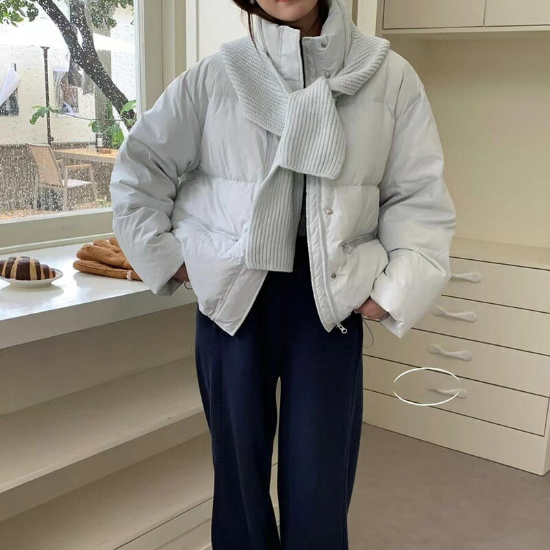 現貨+預購 真羽絨90%鴨絨羽絨外套-甜美立領可脫卸圍巾帽加厚麵包服女夾克7色74jx44【獨家進口】【米蘭精品】 1