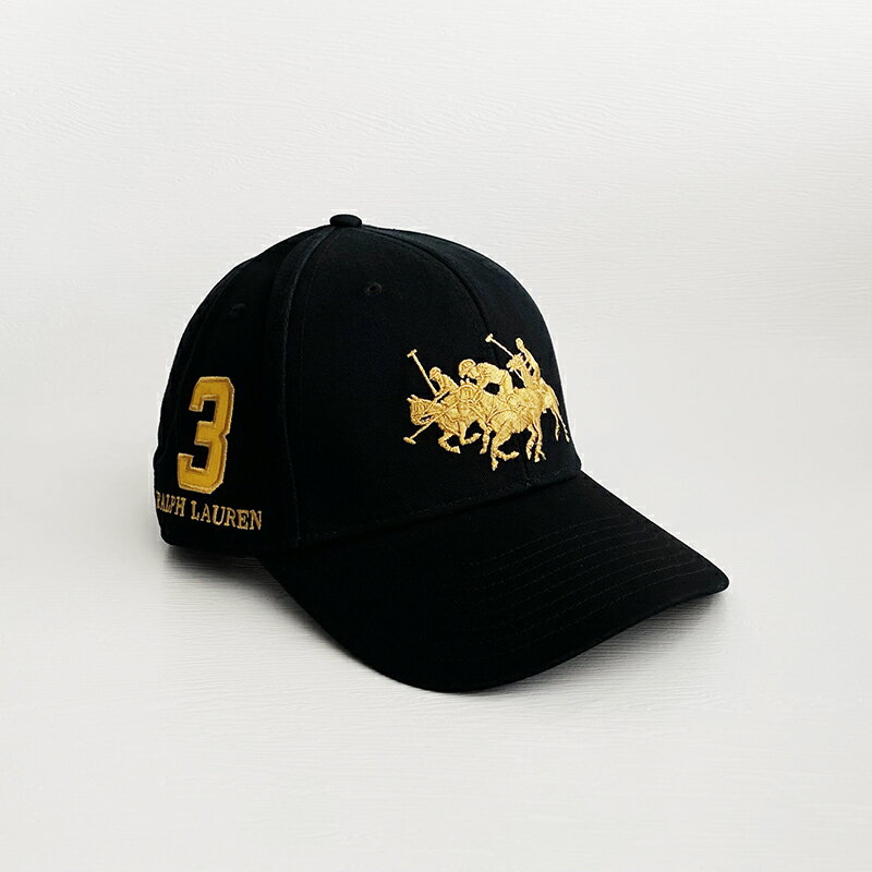 美國百分百【全新真品】Ralph Lauren 帽子 休閒 配件 RL 群馬 POLO 棒球帽 黑色 CR23