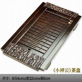 【功夫茶盤-小祥雲-柯木-54*32*6cm-1套/組】原木實木茶臺茶具茶盤功夫茶海抽屜式排水茶池-7501015