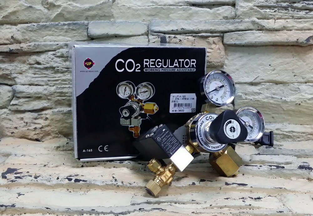 【西高地水族坊】台灣雅柏UP 雙錶電磁閥  可調輸出壓力 二氧化碳CO2鋼瓶出氣控制(A-165) 0