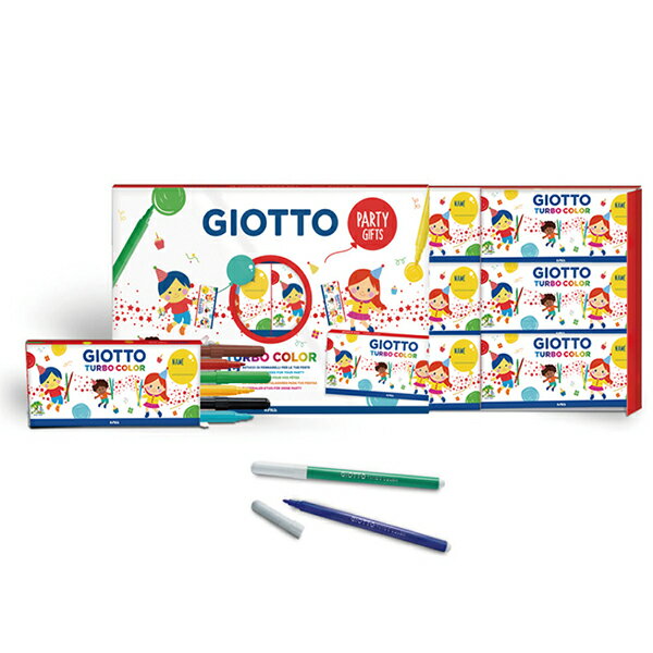 【義大利 GIOTTO】派對禮物分享盒(12入)-可洗式彩色筆 ★產地:義大利