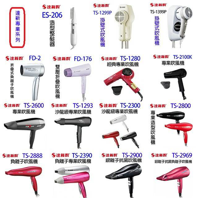 達新 TS-2888 負離子吹風機 8