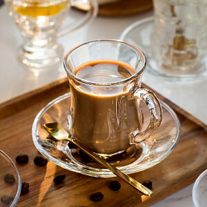 透明玻璃杯早餐杯酸奶歐式摩卡咖啡杯下午茶奶茶杯水杯杯子ins風