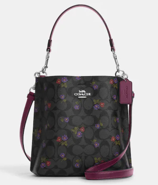 (預購) COACH logo花朵托特包 Mollie Bucket Bag 22 In Signature Canvas With Country Floral Print