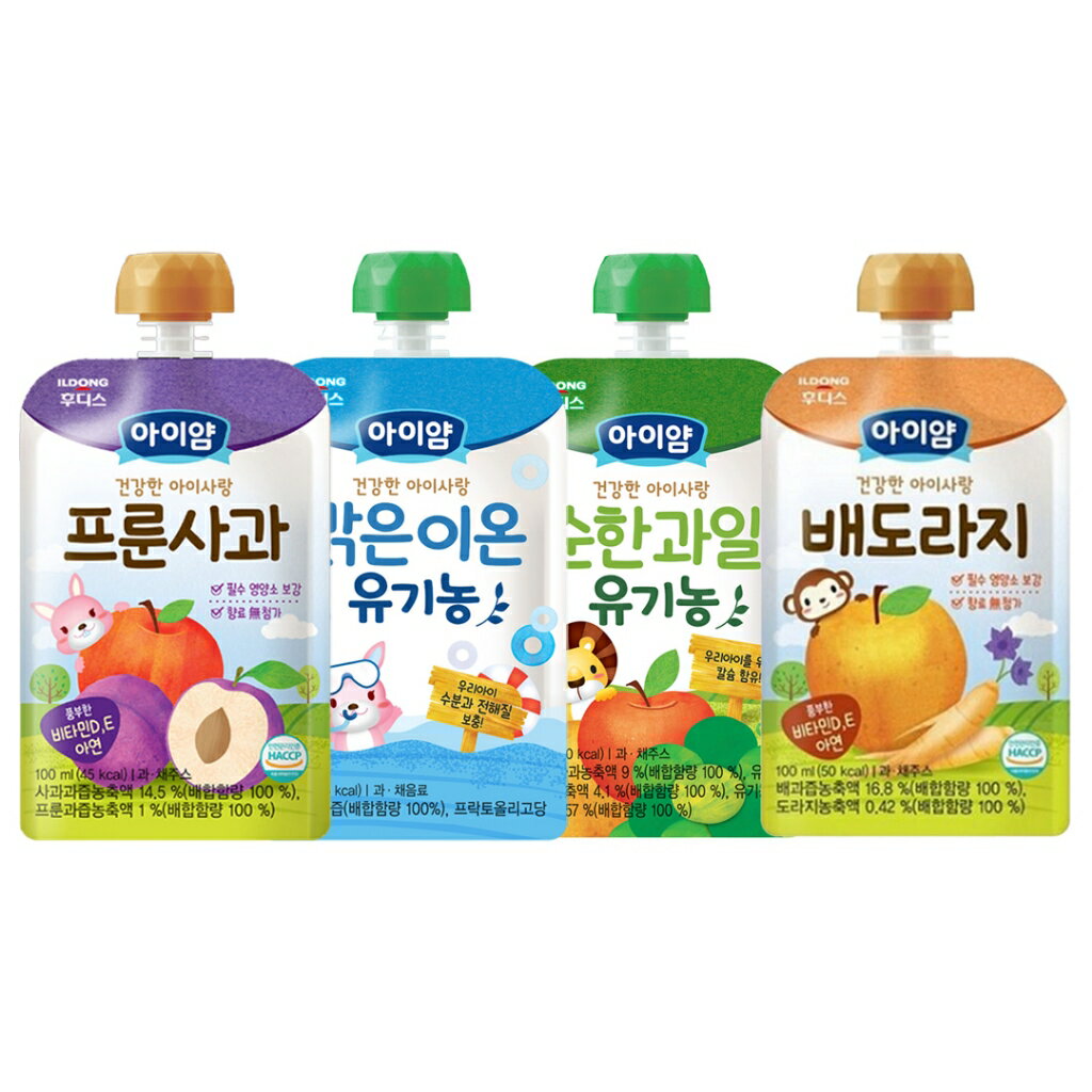 韓國 ILDONG FOODIS 日東 寶寶果汁 100ml 桔梗梨/蘋果黑棗/活力平衡/綜合水果＊夏日微風＊