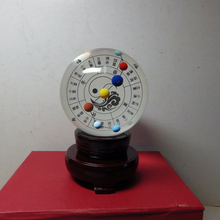 8公分北斗七星天體行星水晶球擺件(送禮自用極品)含木座