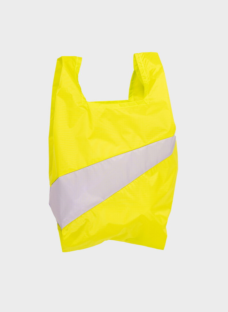 荷蘭 Susan Bijl 防潑水超輕量購物袋 #Ｍ (活力黃/淡紫色)