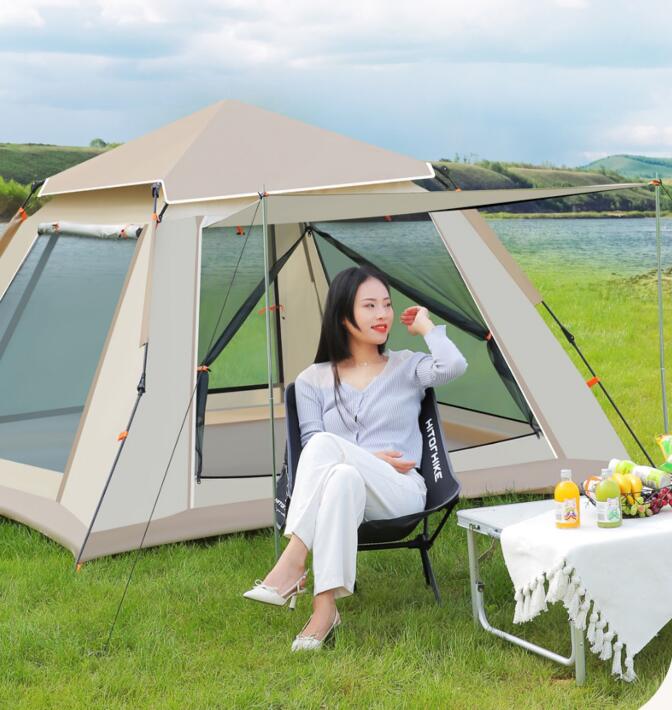 露營帳篷 速開帳篷 單人帳篷 帳篷戶外便攜式折疊露營野營帳全套自動公園防雨加厚野餐野外裝備『cyd22036』
