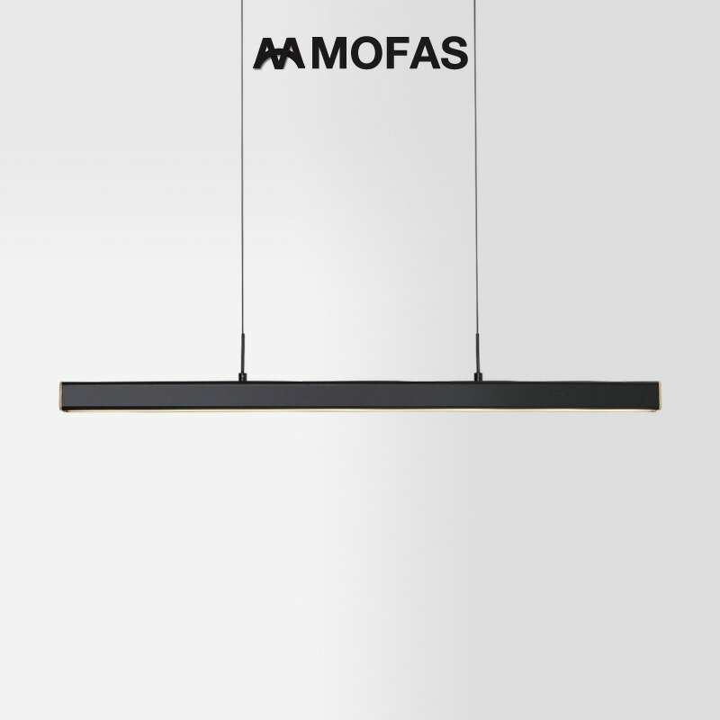 MOFAS后現代簡約北歐風極簡設計師餐廳餐桌吧臺書房LED長線條吊燈