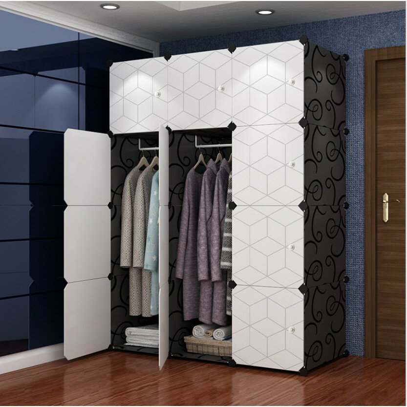 台灣現貨【組合衣櫃】日式防塵組合衣櫃 簡易衣櫃 框架式 3